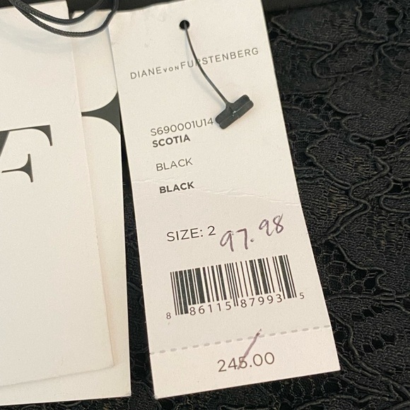 DIANE VON FURSTENBERG Scotia Black Lace Pencil Skirt Size 2 - Picture 7 of 13